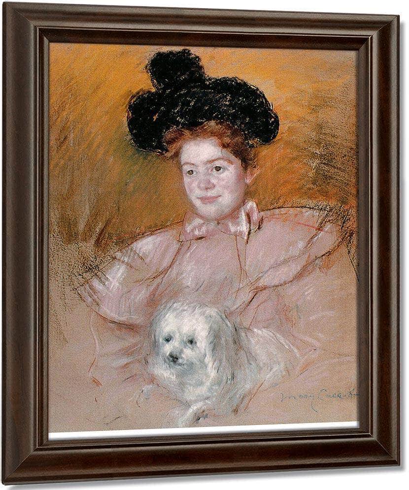 Woman Holding A Dog By Mary Cassatt Fine Art Print