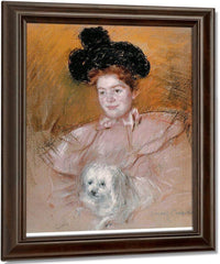 Woman Holding A Dog By Mary Cassatt Fine Art Print