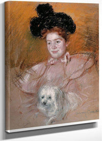 Woman Holding A Dog By Mary Cassatt Fine Art Print