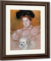 Woman Holding A Dog By Mary Cassatt Fine Art Print
