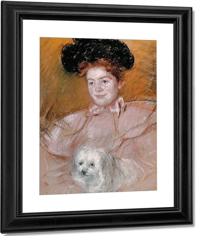 Woman Holding A Dog By Mary Cassatt Fine Art Print