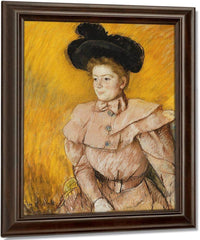 Woman In A Black Hat And A Raspberry Pink Costume By Mary Cassatt Fine Art Print