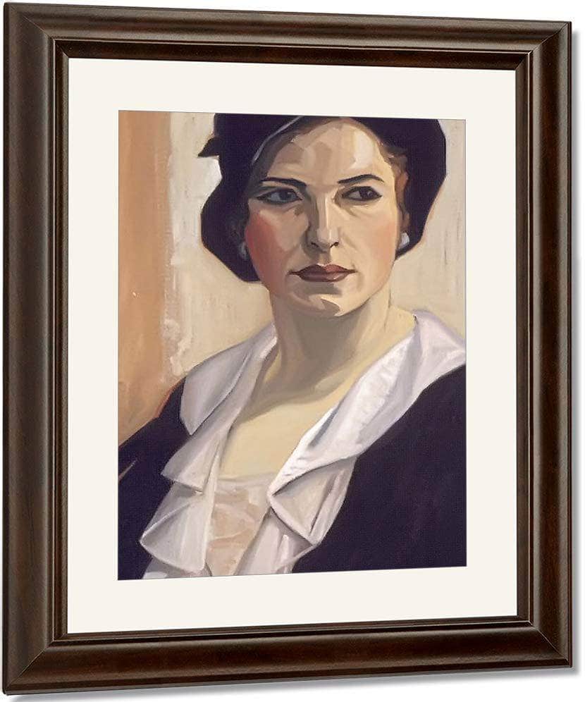 Woman In A Black Hat By Frank Carmichael Fine Art Print