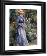Woman In A Blue Dress By Pierre Auguste Renoir Fine Art Print