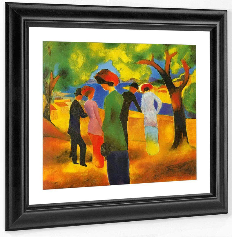 Woman In A Green Jacket By August Macke Fine Art Print