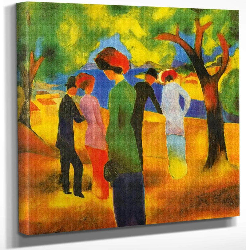 Woman In A Green Jacket By August Macke Fine Art Print