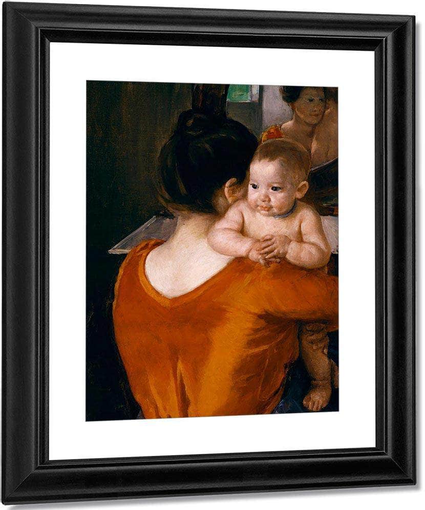 Woman In A Red Bodice And Her Child By Cassatt Mary Fine Art Print