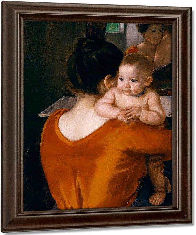 Woman In A Red Bodice And Her Child By Cassatt Mary Fine Art Print
