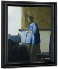 Woman In Blue Reading A Letter By Johannes Vermeer Fine Art Print