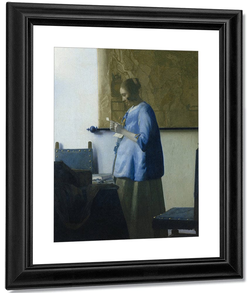 Woman In Blue Reading A Letter By Johannes Vermeer Fine Art Print