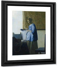 Woman In Blue Reading A Letter By Johannes Vermeer Fine Art Print
