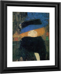 Woman In Hat With Feather Boa By Gustav Klimt Fine Art Print