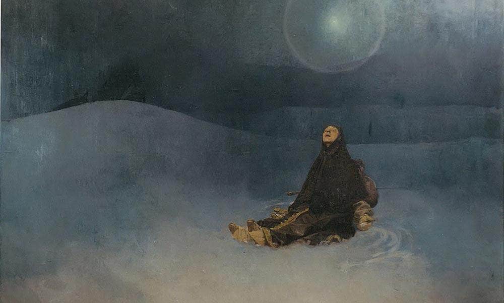 Woman In The Wilderness By Alphonse Mucha Fine Art Print