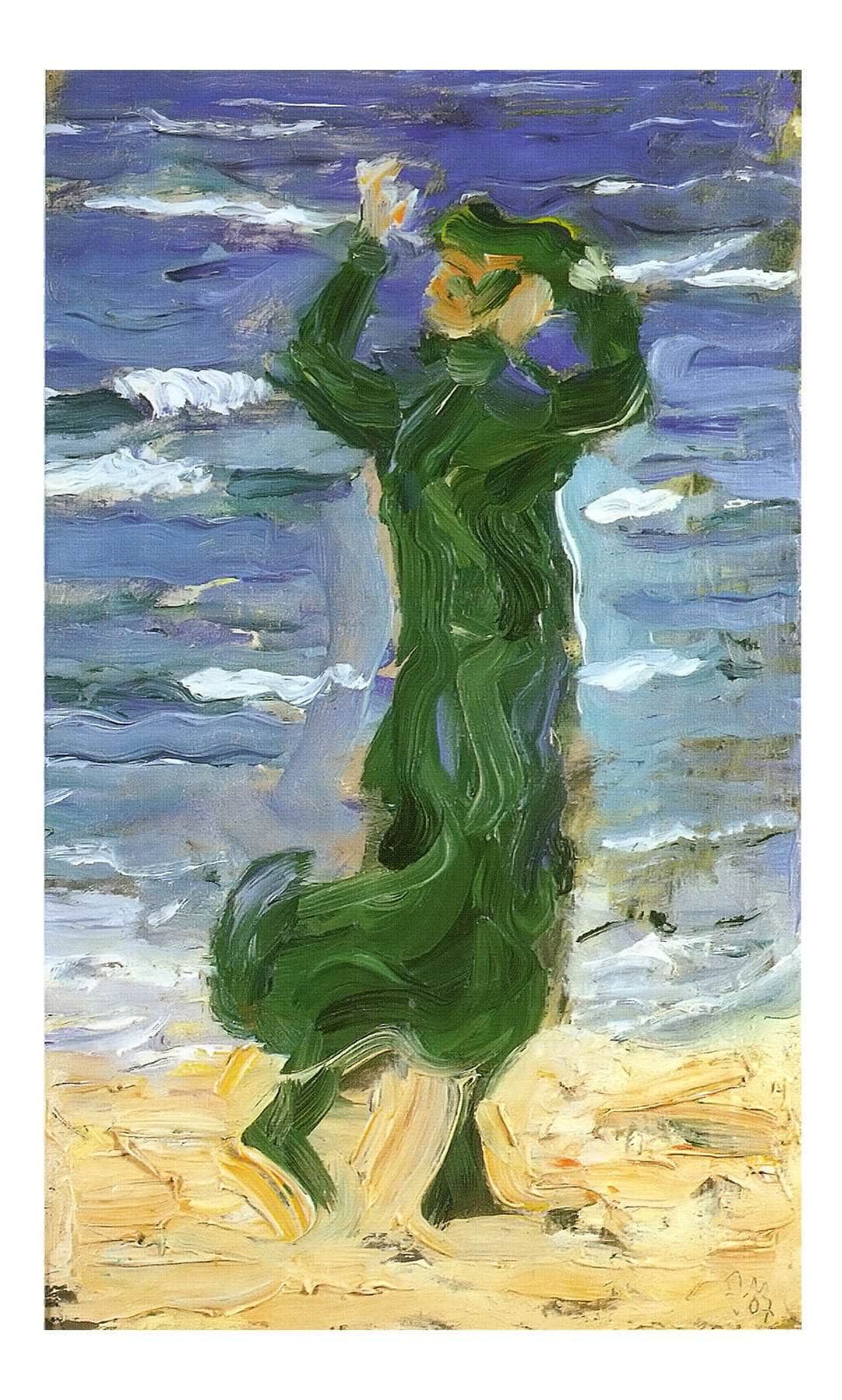 Woman In The Wind By The Sea by Franz Marc Print Fine Art Print