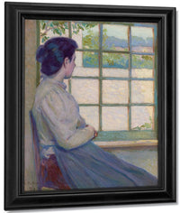 Woman Looking Out A Window Portrait Of A.M. Hooey 1895 By John La Farge Fine Art Print