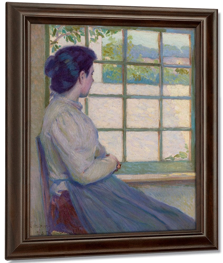 Woman Looking Out A Window Portrait Of A.M. Hooey 1895 By John La Farge Fine Art Print