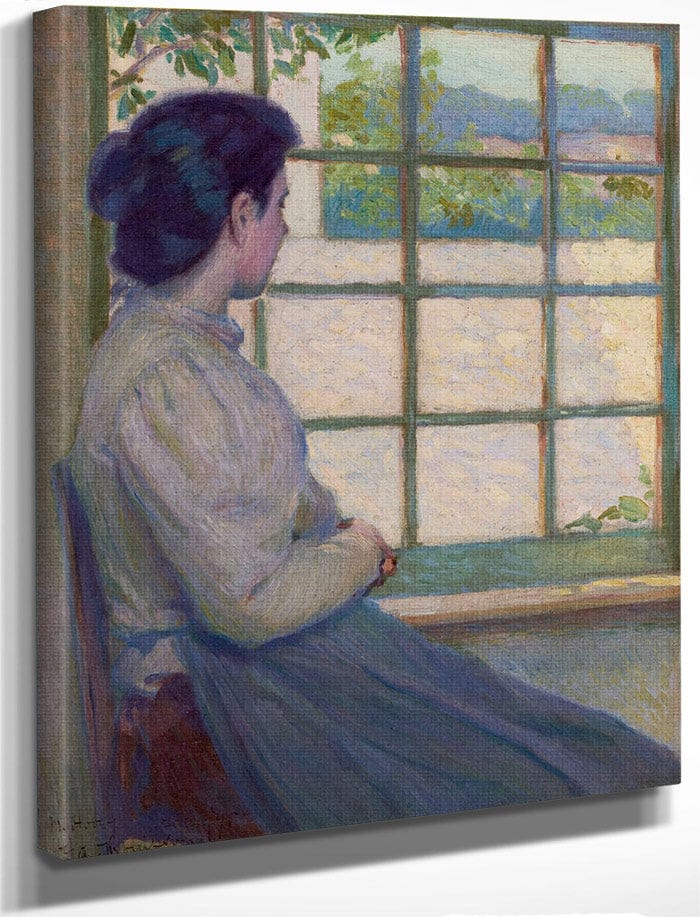 Woman Looking Out A Window Portrait Of A.M. Hooey 1895 By John La Farge Fine Art Print