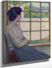 Woman Looking Out A Window Portrait Of A.M. Hooey 1895 By John La Farge Fine Art Print