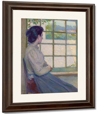 Woman Looking Out A Window Portrait Of A.M. Hooey 1895 By John La Farge Fine Art Print