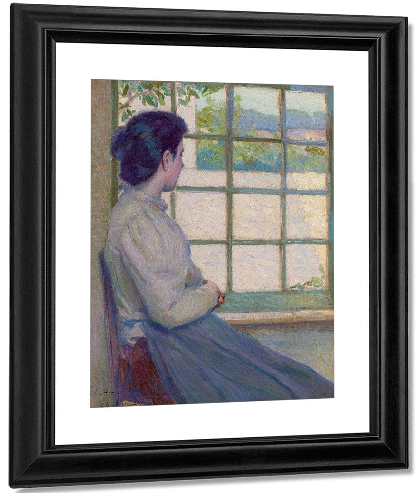 Woman Looking Out A Window Portrait Of A.M. Hooey 1895 By John La Farge Fine Art Print