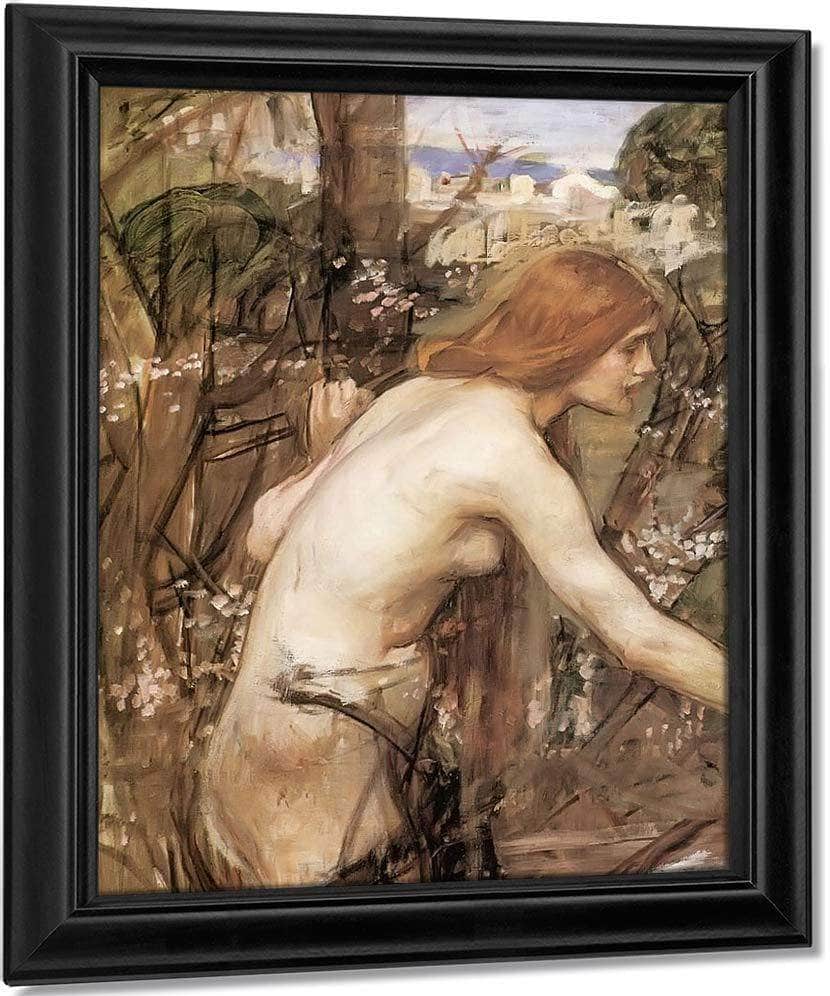 Woman Picking Flowers By John Waterhouse Fine Art Print