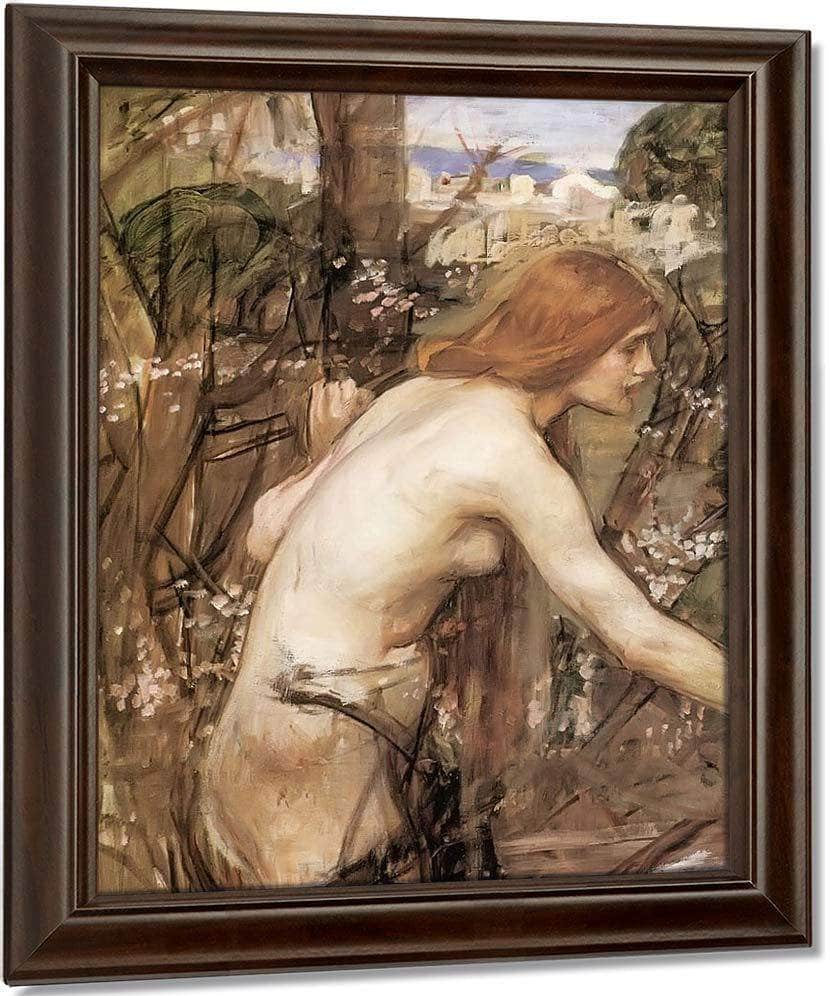 Woman Picking Flowers By John Waterhouse Fine Art Print