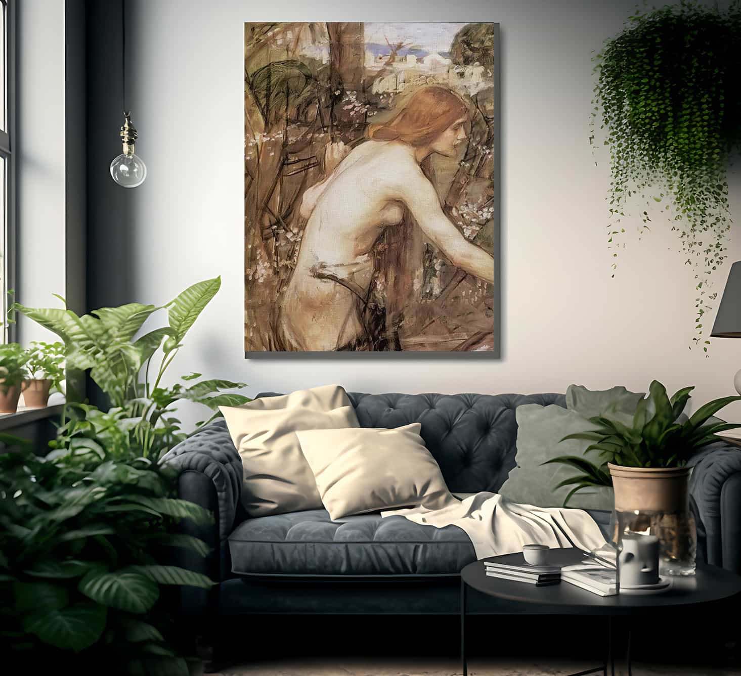 Woman Picking Flowers By John Waterhouse Fine Art Print