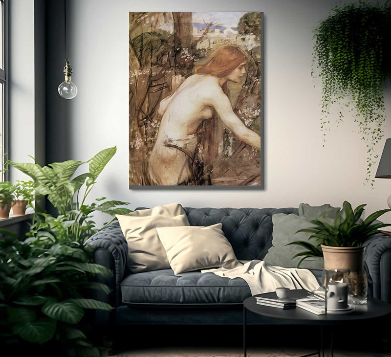 Woman Picking Flowers By John Waterhouse Fine Art Print