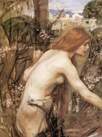 Woman Picking Flowers By John Waterhouse Fine Art Print