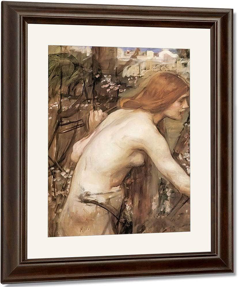 Woman Picking Flowers By John Waterhouse Fine Art Print