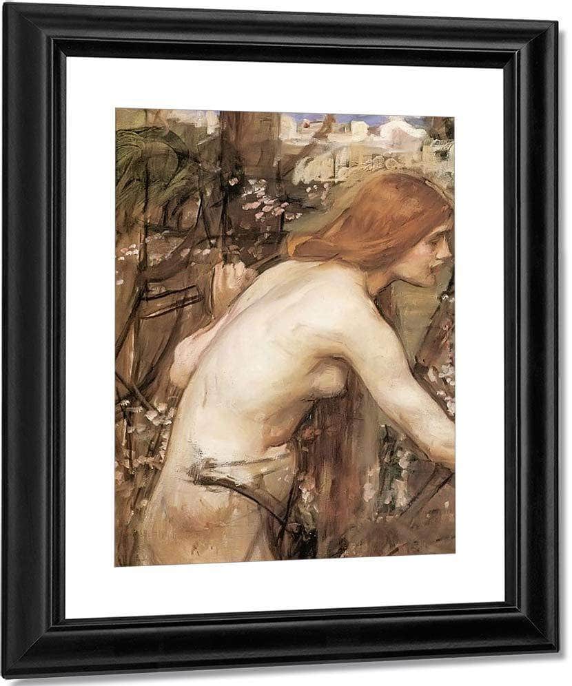 Woman Picking Flowers By John Waterhouse Fine Art Print