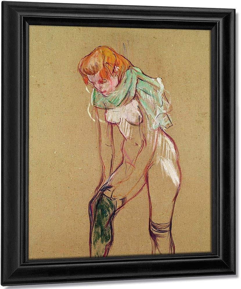 Woman Pulling Up Her Stocking By Henri Marie Raymond De Toulouse Lautrec Monfa Fine Art Print