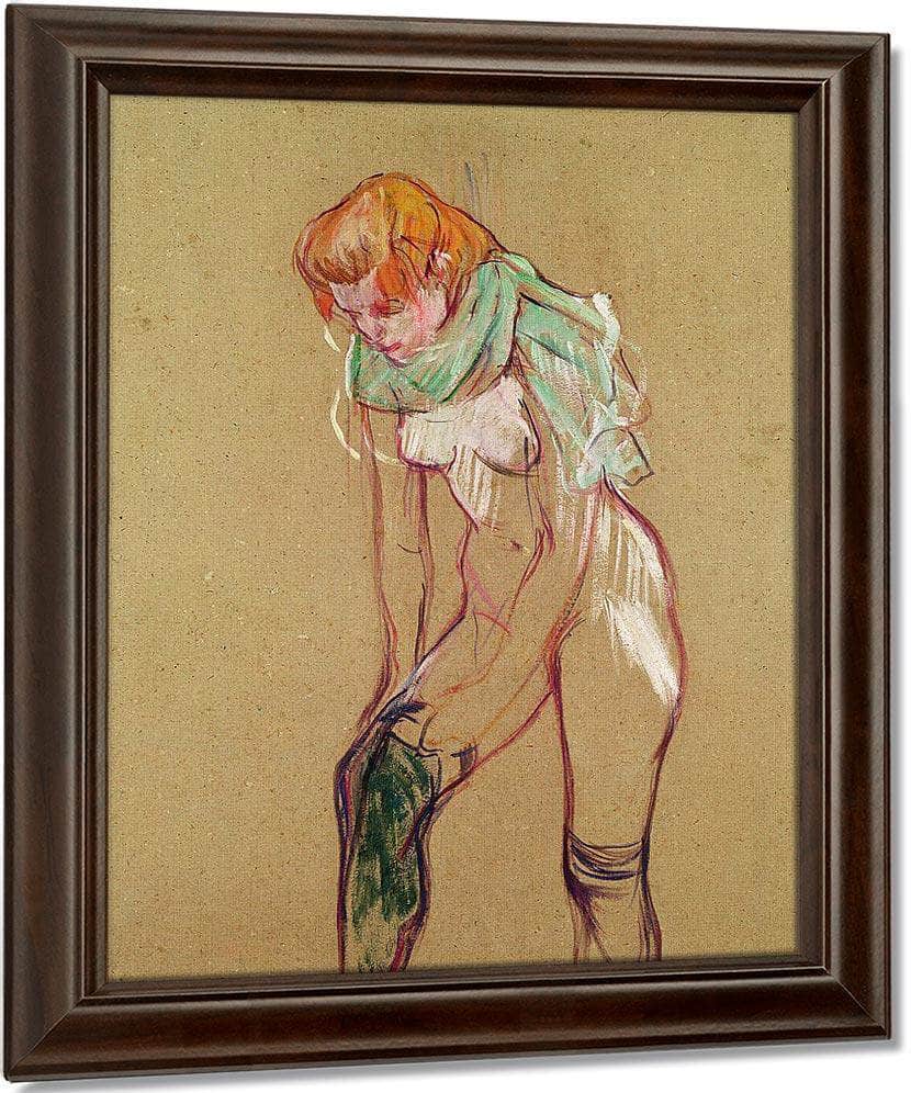 Woman Pulling Up Her Stocking By Henri Marie Raymond De Toulouse Lautrec Monfa Fine Art Print