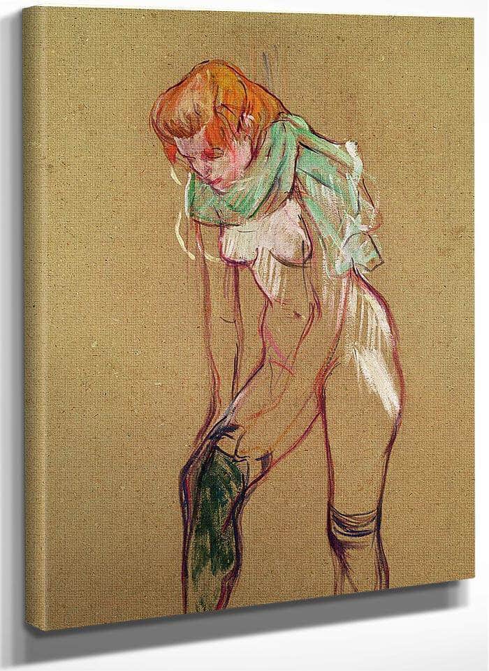 Woman Pulling Up Her Stocking By Henri Marie Raymond De Toulouse Lautrec Monfa Fine Art Print