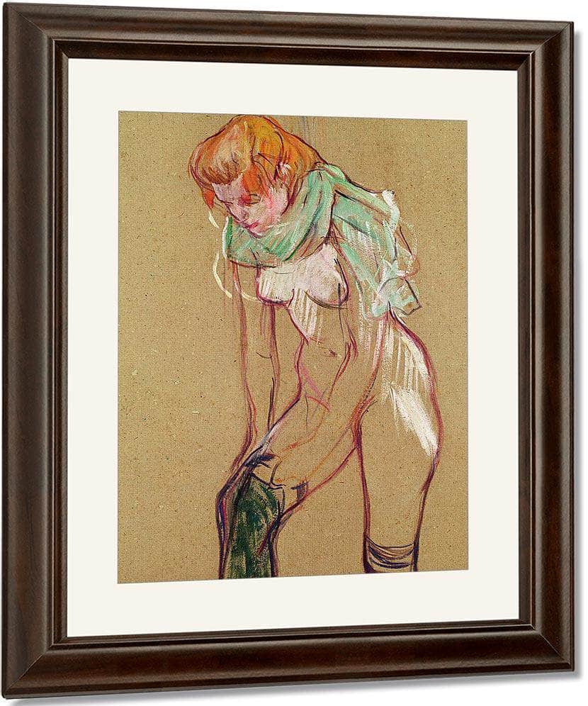 Woman Pulling Up Her Stocking By Henri Marie Raymond De Toulouse Lautrec Monfa Fine Art Print