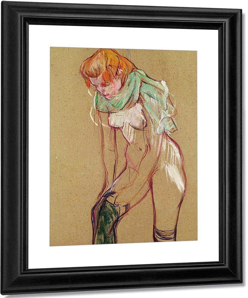 Woman Pulling Up Her Stocking By Henri Marie Raymond De Toulouse Lautrec Monfa Fine Art Print