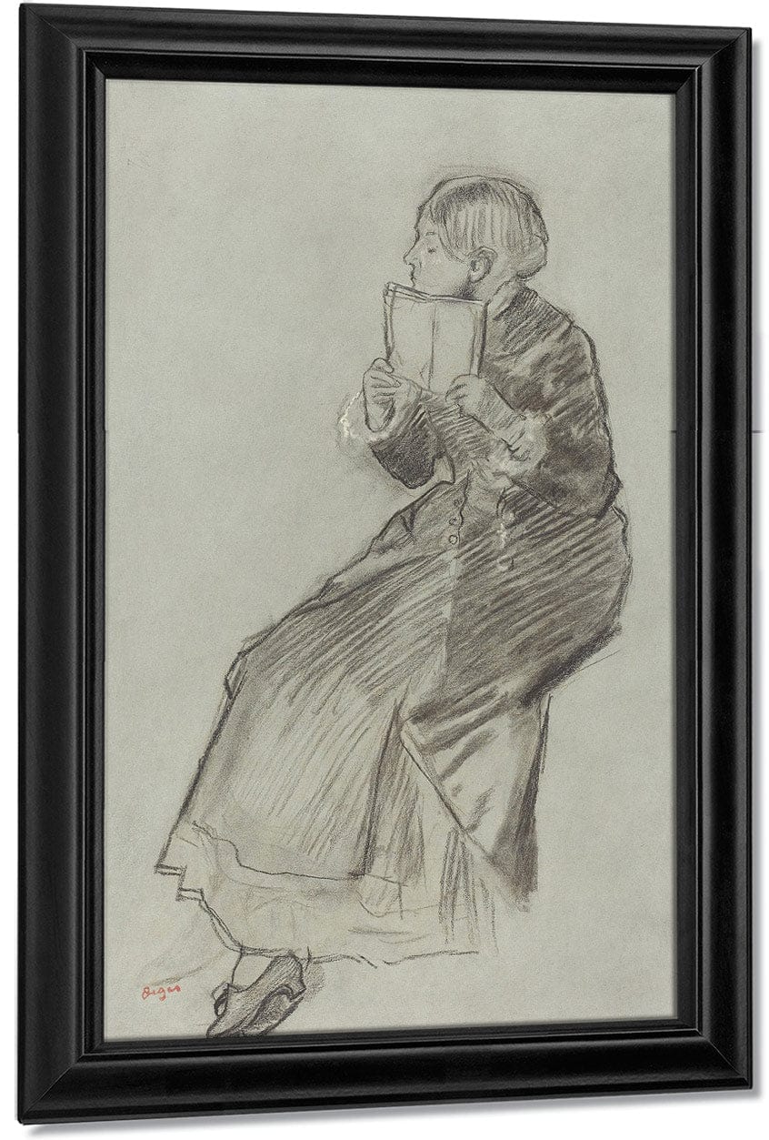 Woman Reading A Book By Edgar Degas Fine Art Print