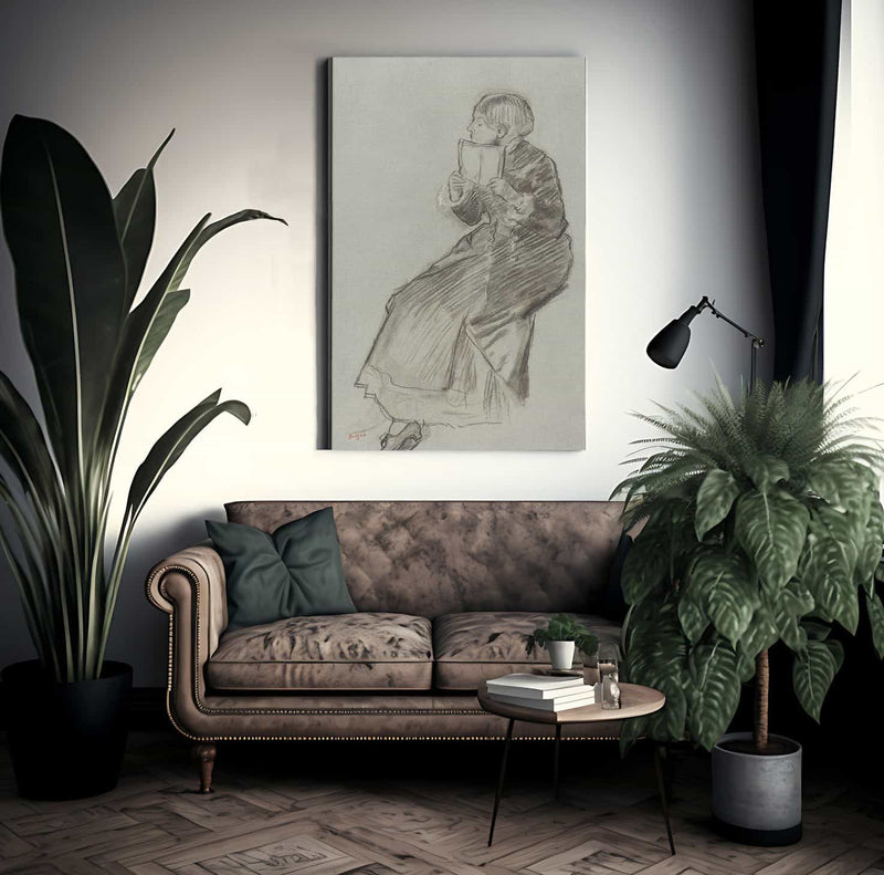 Woman Reading A Book By Edgar Degas Fine Art Print