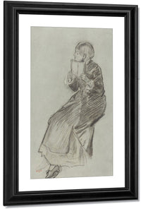 Woman Reading A Book By Edgar Degas Fine Art Print