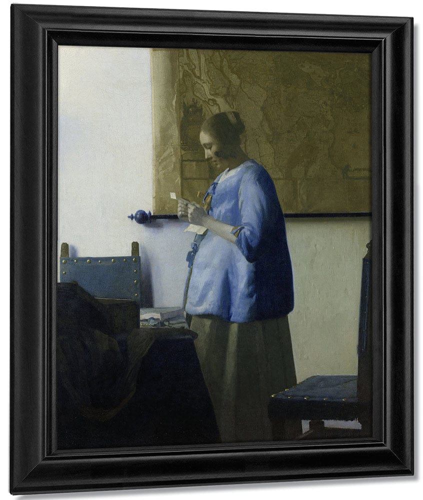 Woman Reading A Letter 1663 By Johannes Vermeer Fine Art Print