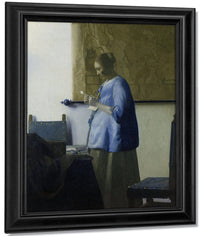 Woman Reading A Letter 1663 By Johannes Vermeer Fine Art Print