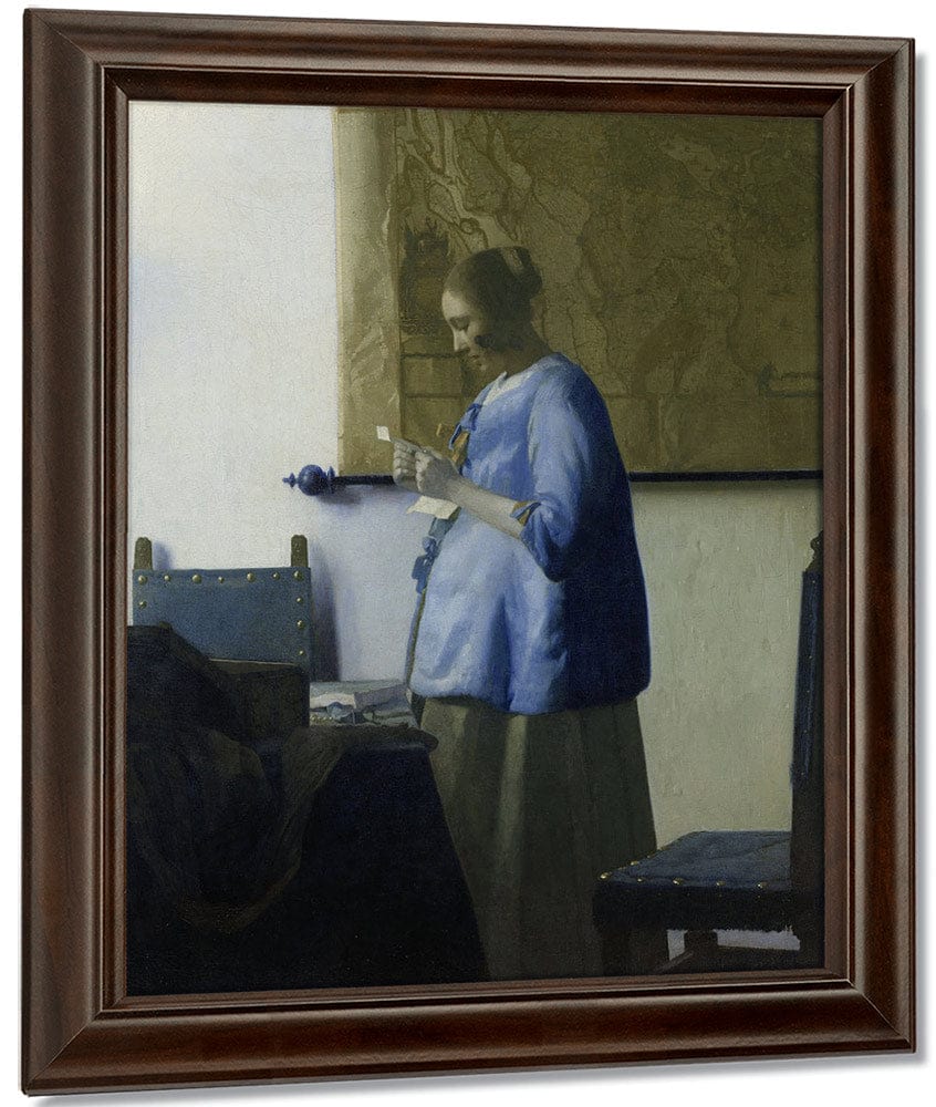 Woman Reading A Letter 1663 By Johannes Vermeer Fine Art Print
