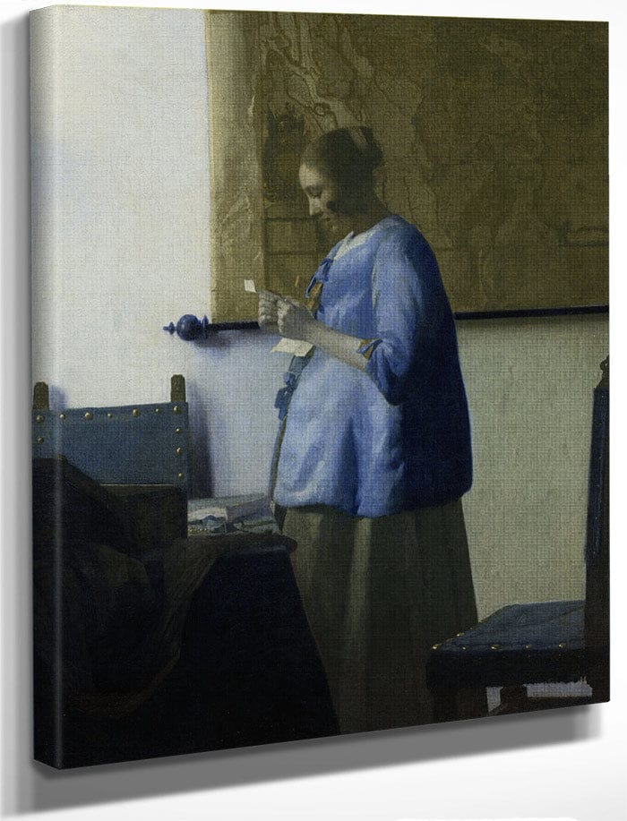Woman Reading A Letter 1663 By Johannes Vermeer Fine Art Print