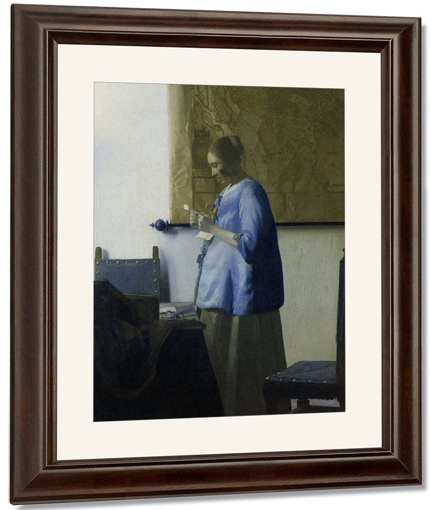 Woman Reading A Letter 1663 By Johannes Vermeer Fine Art Print