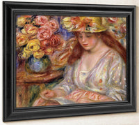 Woman Reading By Pierre August Renoir Fine Art Print