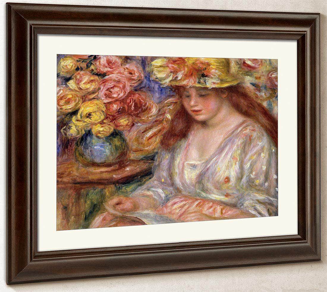 Woman Reading By Pierre August Renoir Fine Art Print