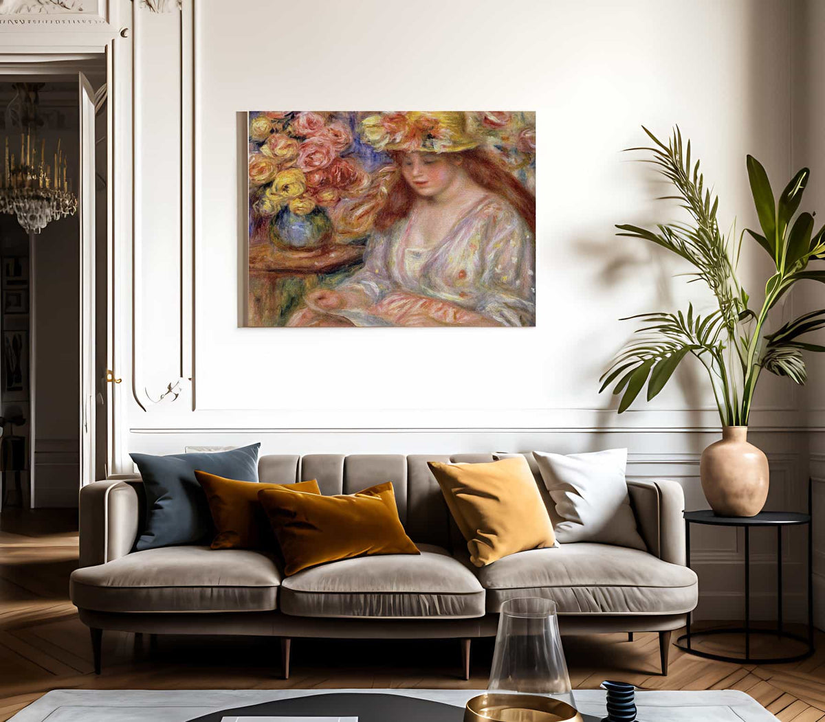 Woman Reading By Pierre August Renoir Fine Art Print