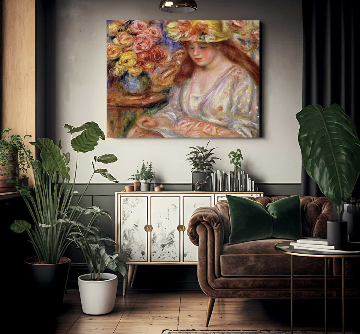 Woman Reading By Pierre August Renoir Fine Art Print