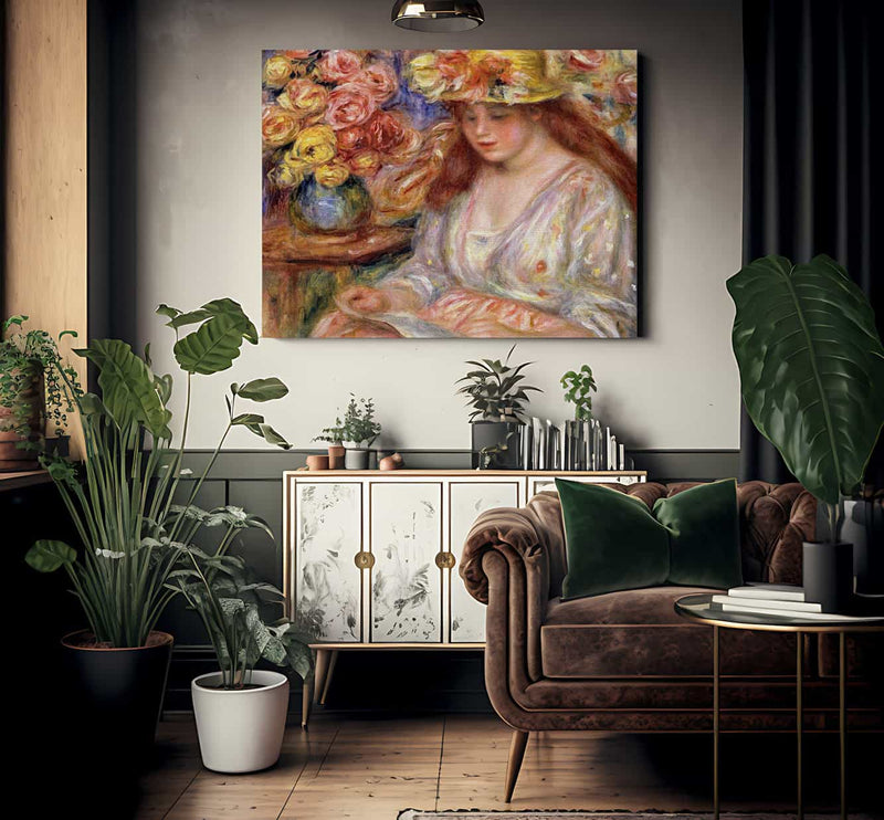 Woman Reading By Pierre August Renoir Fine Art Print