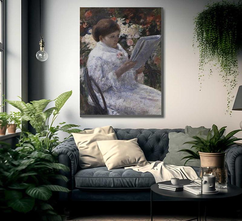 Woman Reading In A Garden By Mary Cassatt Fine Art Print